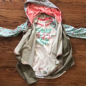 Matilda Jane baseball style tee and drape vest